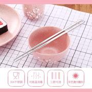 筷子不锈钢筷子304日式家用防滑合金铁，方形餐具套装筷子10双5双