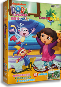 正版朵拉dvd爱探险的朵拉dora的小丑箱，4dvd儿童双语动画光盘