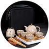 日式粗陶旅行功夫茶具套装便携包家用陶瓷茶壶茶杯茶罐竹茶盘随行