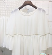 sablestory韩版原单雪纺(单雪纺)衫两件套串珠，女上衣搭背心
