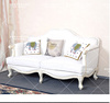 法式欧式时尚客厅布艺沙发实木白色做旧亚麻布艺三人沙发样板房