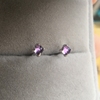 葡萄硬糖3毫米天然紫水晶s925纯银，镀白金耳钉耳骨钉