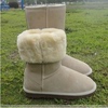 冬季牛皮加绒女高筒靴防滑牛筋，底雪地靴，加厚保暖学生棉靴5815