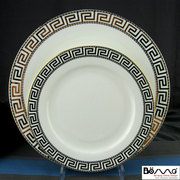 金边西餐盘子骨瓷平盘8/10寸西餐盘子套装陶瓷西餐餐具欧式盘碗