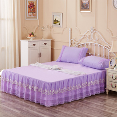 二宝家纺公主蕾丝床裙 1.8m 欧式单件床罩1.5