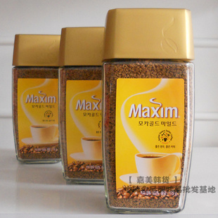 韩国进口Maxin苦咖啡175g/瓶 摩卡味 无糖无奶无伴侣特浓纯黑咖啡