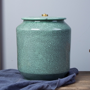 景德镇陶瓷米桶米缸储米箱5kg10kg25kg带盖密封面桶箱家用茶叶罐