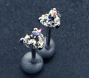 M天然钻石耳钉心形钻石耳环情人节礼物求结婚钻石18K金0.27ct