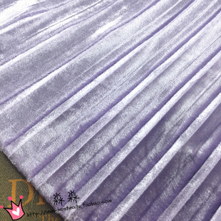 秋冬大百褶布料，薰衣草浅紫色电光风琴，褶压皱褶金丝绒半身裙面料