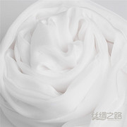 2024丝绸品牌真丝桑蚕丝巾春秋，冬季真丝围巾优雅女士披肩白色