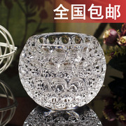 加重加厚圆球水培绿萝花器透明水晶玻璃，花瓶现代家居装饰摆件