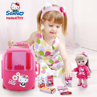 正版Hello Kitty 凯蒂猫 星月小璐宝旅行箱套装 手提箱过家家玩具
