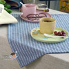 尚班族棉麻日系条纹桌布盖布，茶几布餐厅(布餐厅，)咖啡厅桌布尺寸可定制