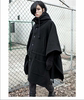 冬季学生韩版男青年中长款男士蝙蝠衫连帽卫衣，斗篷长袖男装外套