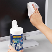 日本SANWA清洁湿纸巾擦屏神器适用电脑电视手机键盘平板屏幕指纹油污无痕80抽大包装办公家庭桶装湿巾纸