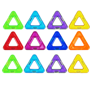 琛达magspace磁力片单片配件，建构片三角形正方形菱形磁力积木玩具