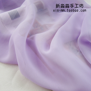 香芋紫浅紫色柔软加密珍珠薄纱，雪纺大摆裙丝巾衬衫面布料