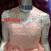 复古奢华新娘饰品手工蕾丝水晶，肩链婚纱礼服配饰韩式公主颈链