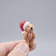 绝版货日本正版散货戴圣诞(戴圣诞)帽的小熊动漫卡通玩具摆件