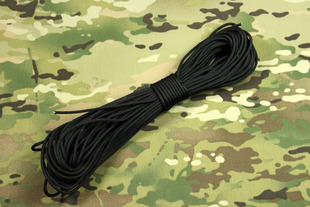 7GEAR 军迷用9芯硬质圆伞绳 轻量化携行绳索背心伴侣 黑色