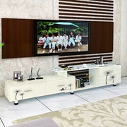 钢化玻璃电视柜现代简约伸缩客厅，茶几组合烤漆电视，机柜小户型地柜