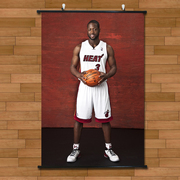 NBA明星闪电侠韦德迈阿密热火队宣传海报挂画有框画客厅装饰画