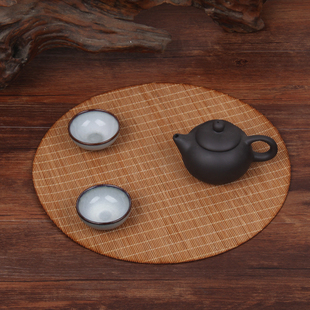 茶垫茶席茶帘圆形，椭圆形竹席竹帘子茶竹垫隔热餐垫