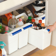 日本进口塑料收纳箱厨房食物，整理箱抽屉透明橱柜，储物箱带滑轮大号