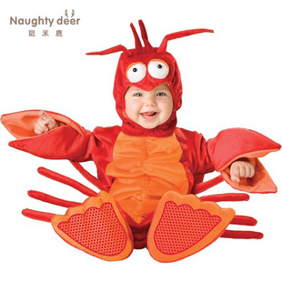万圣节宝宝Cosplay服装婴幼儿园动物连身衣造型衣龙虾