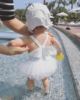 儿童泳衣女童宝宝婴儿游泳女孩连体韩国可爱翅膀公主小童裙式泳装