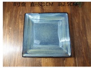 日式手绘和风陶瓷餐具盘子糕点盘菜盘韩式创意小盘子 平盘正方盘