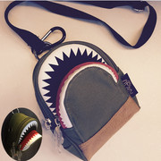 5.5寸男士手机包穿皮带腰包帆布包迷你小包挂包鲨鱼造型小潮包