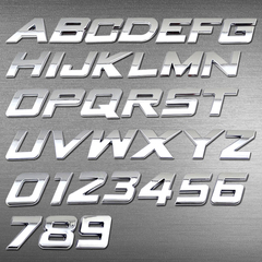 汽车改装斜体字母25mm字母贴车贴