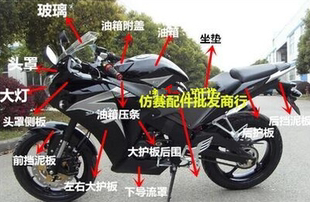 适用于新陵ycr150游隼跑车全套外壳配件cbr150公路赛摩托车前罩