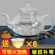 耐热耐高温过滤玻璃茶壶家用泡茶壶小号花茶壶透明玻璃水壶冲茶器