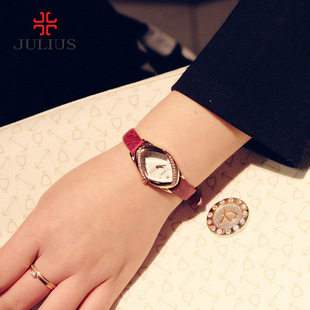 韩国julius聚利时尚女式复古皮带表 手表女防水镶钻石英时装腕表