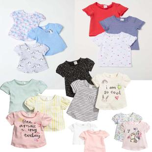 上海童装 女宝宝婴儿夏季粉红米妮棉质透气短袖T恤 2-3件装