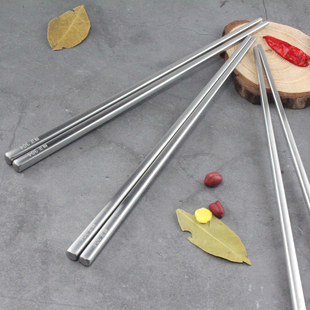 中日韩式餐具高端不锈钢，筷子304方形金属家用小清新防滑防烫磨砂