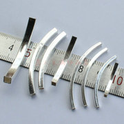 s925纯银2-3-4mm方形镂空弯管手工，饰品diy配件手串项链材料配饰
