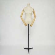 模特架麻布女装店，三角橱窗布包，道具半身铸铁底座服装展示架