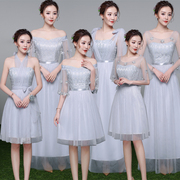 伴娘礼服2020韩版姐妹裙短款豆沙，色长款毕业晚礼服仙女连衣裙