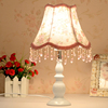欧式现代简约家用卧室床头灯，客厅触摸创意田园温馨可调光布艺台灯