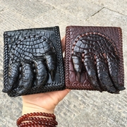 鳄鱼皮钱包带(钱包带，)爪二折短款钱夹潮男时尚，带天然鳄鱼爪皮包