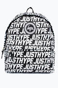 hype经典黑白学院风字母，满印花(满印花)双肩，包高中学生书包背包休闲旅行包