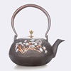 茶具茶壶烧水壶铸造生铁壶，老铁壶毛竹，描金无涂层手工烧水壶铜盖壶