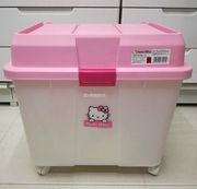 日本爱丽思hellokitty大号玩具，塑料整理收纳储物箱子带滑轮k-540