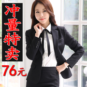 春秋韩版黑色职业小西装女短款长袖女式修身西服小外套女工装
