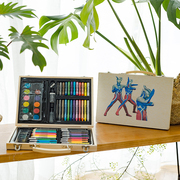 奥特曼68件画笔套装无毒水洗彩铅蜡笔美术彩笔套装小学画画工具