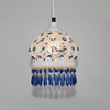 波西米亚灯具地中海风格，白色蓝水晶单头小吊灯，卧室餐厅灯创意个性
