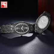 泰国925纯银饰品老银匠手工泰银镶马克赛石女款复古手链手表